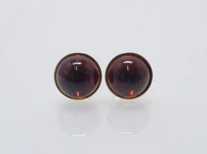 Ohrstecker Granat Cabochon Dunkelrot Silber 925 Gold Roségold -versch. Grössen- - Bild 1 von 25