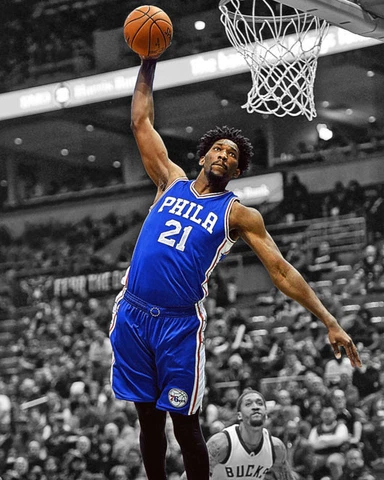 Philadelphia 76ers JOEL EMBIID Glossy 8x10 Photo Spotlight Print Poster Cover