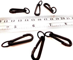 Lanyard Clip For Lightweight Small Objects 1  3/16" Long, Black, Free Shipping! - Picture 1 of 12