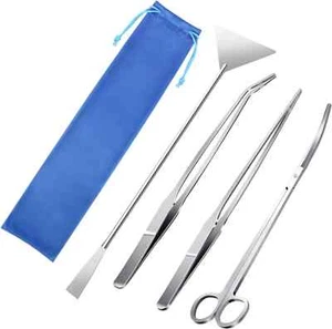 4pcs AquascapingTools Kit,Jeimier Aquascape Tools Long Planted Aquarium Tweezers - Picture 1 of 9