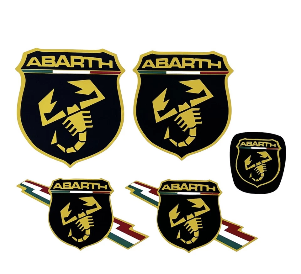 Kit loghi adesivi 500/595 Abarth COPRILOGHI NERO-GIALLO - Imagen 1 de 1
