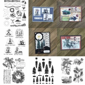 Natale Pupazzi di Neve Timbro in Gomma Trasparente per Fai da Te Scrapbooking Biglietto Artigianale - Foto 1 di 17