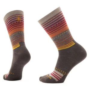 SMARTWOOL Everyday Stitch Stripe Crew Socks - Chestnut - L - Picture 1 of 2