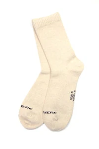 Calcetines mongoles blancos de cachemir - Imagen 1 de 6