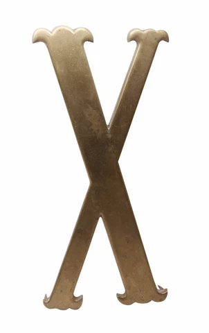Large 11.5 in. Solid Brass Letter X Cover