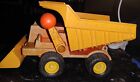 Vintage 1974 Fisher Price #302 Dump Truck Yellow & Orange W/ Figures & Tools