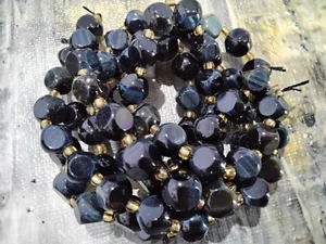 Natural Blue Tiger Eye, 6 Sided Celestial Dice,Faceted, 8-8.5x8-8.5mm, App 38pc - Picture 1 of 2