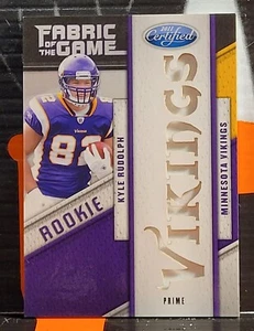 2011 PANINI ZERTIFIZIERTER STOFF DES SPIELS ** KYLE RUDOLPH ** #19 03/10 - Bild 1 von 2
