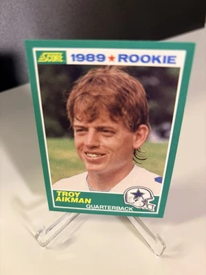 1989 Score Troy Aikman Rookie #270 Dallas Cowboys Salón de la fama ~~Centrado~~ Foto 1 de 4