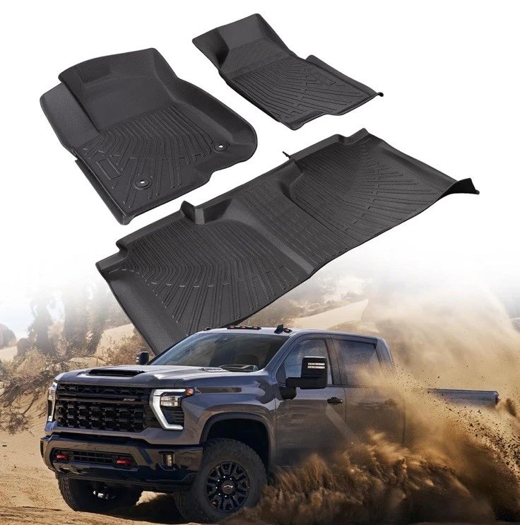 Nuevos tapetes para todo tipo de clima para Chevy Silverado, GMC Sierra 2019-2025 inodoros Foto 1 de 4