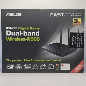 Asus RT-N66U Gigabit Router Dual-band Wireless N900 2 x 450 Mbps 2.4GHz & 5GHz - Picture 1 of 8