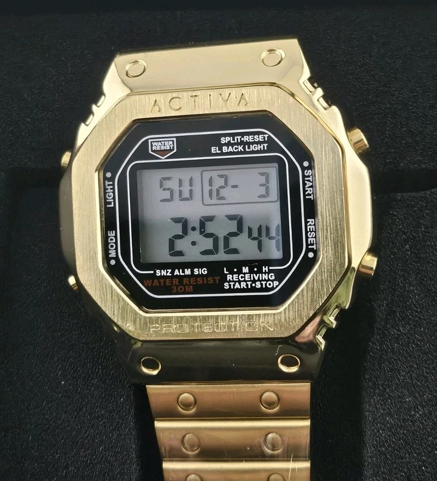 Activa X Invicta Digital Watch 44.5mm Gold ACWM424-002 Unisex Men's Women