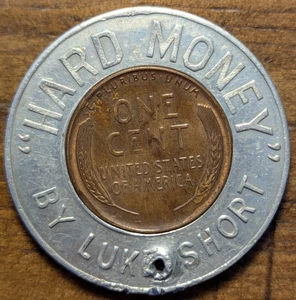 1939 Hard Money by Luke Short Read Double D Westerns Book Encased Cent Token - Bild 1 von 4