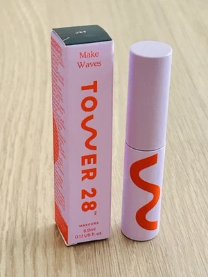 TOWER 28 Make Waves Mascara JET Black 5ml Travel Size Lengthening & Volumising