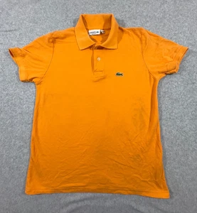 Camisa polo de diseñador de manga corta tejida calce regular naranja mediana Lacoste para hombre - Imagen 1 de 7