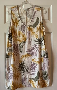 Orvis Kleid Damen Hawaii Print Viskose Leinen Tasche Sommerkleidung Größe XL - Bild 1 von 8