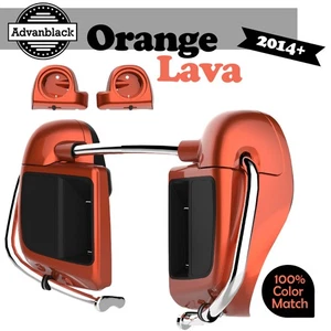 Advanblack Orange Lava Lower Vented Fairing For 14+ Harley Davidson Touring - Picture 1 of 12