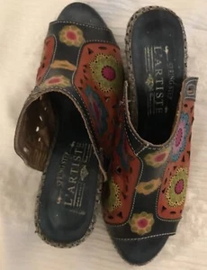 L’Artiste Spring Step Heels Sandals Women’s Size 7 Multicolor Brown Leather - Picture 1 of 7