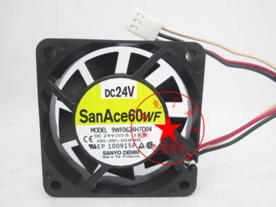 Sanyo 9WF0624H7D04 6CM 6015 24V 0.12A 3-wire cooling fan - Image 1 of 2