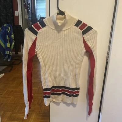 Rag & Bone Cream Turtleneck Striped XS Preowned Foto 1 de 3