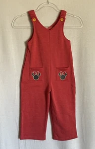 Disney Junior Minnie Overalls Girls 4T Light Red Jumper Pockets - Picture 1 of 10