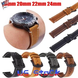 Vintage Soft Leather Watch Band Strap 18/20/22/24mm Quick Release Replacement US - Picture 1 of 16
