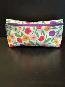 CLINIQUE X Donald Cosmetic Bag Makeup Case Toiletry Pouch Travel poppy daisy - Picture 1 of 2