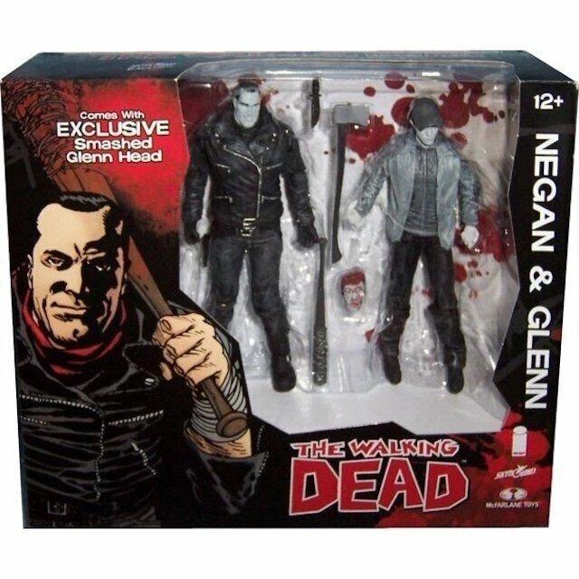 FIGURA DE NEGAN Y GLENN WALKING DEAD PAQUETE DE 2 SDCC 2016 CÓMIC SKYBOUND COLOR SANGRIENTO Foto 1 de 1