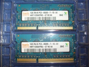 Hynix 1GB 2Rx16 PC3 8500S Ram sticks 2 modules /L1 - Picture 1 of 2