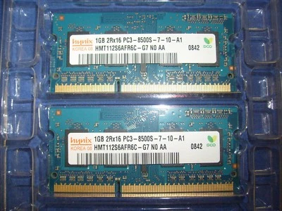 Hynix 1GB 2Rx16 PC3 8500S Ram sticks 2 modules   /L1 - Image 1 of 2