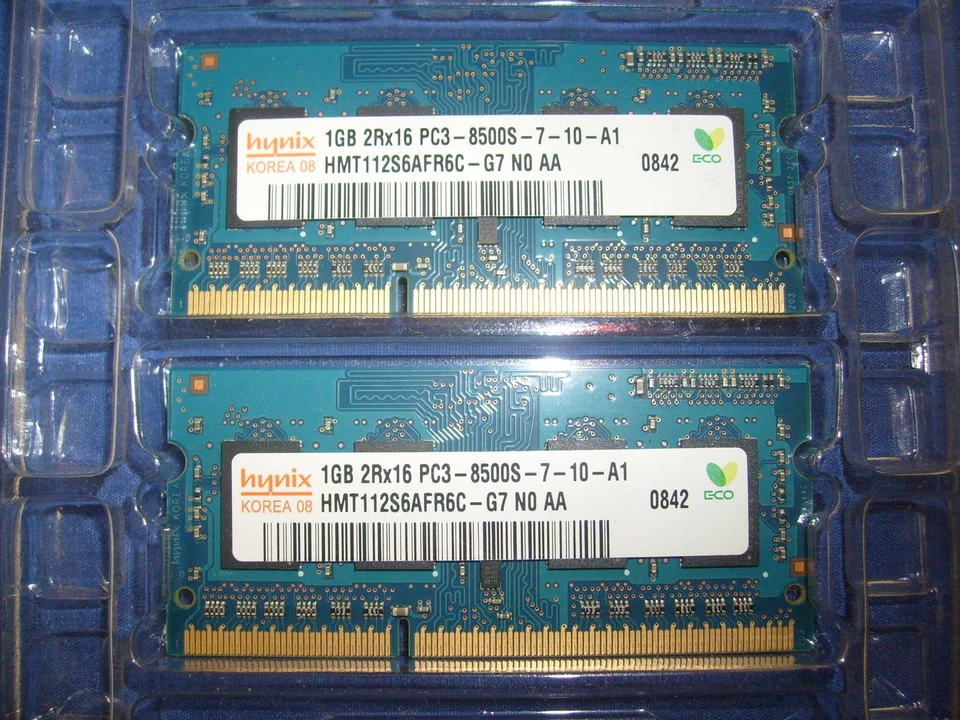 Hynix 1GB 2Rx16 PC3 8500S Ram sticks 2 modules   /L1 - Image 1 of 2