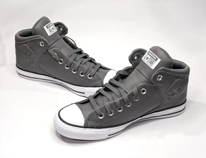 Converse CTAS High Street Sharkskin Grey Faux Leather Men's Mid Top Sneakers - Picture 1 of 9