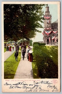 Postcard Sault Ste. Marie Michigan c1906 A Bit Of The Park Flags UDB - Picture 1 of 2
