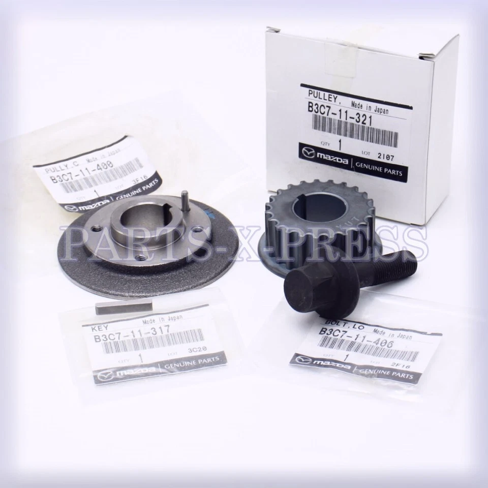 OEM MAZDA CRANKSHAFT PULLEY + KEY PIN + TIMING BELT PULLEY + WHEEL HUB BOLT KIT - Изображение 1 из 4