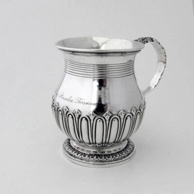 Copa de Bautizo Inglés Emes Barnard Plata de Ley Londres 1824 Mono Foto 1 de 4