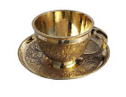 Indian Traditional Brass Tea Cup And Saucer For Serveware Tea And Coffee 130Ml