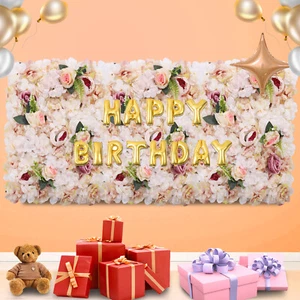 Artificial Flower Wall Silk Rose Backdrop Floral Panel 24"X16" For Wedding Decor - Picture 1 of 10