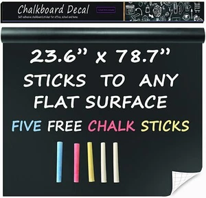 Extra Large Black Chalkboard Wall Decal (23.6' X 78.7') Chalk Borad Paper Roll P - Picture 1 of 4