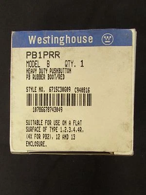 Bota de goma roja con botón pulsador de alta resistencia WESTINGHOUSE PB1PRR 6715C30G09 Foto 1 de 2