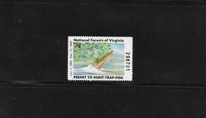 State Hunting/Fishing Revenues: VA 1989 National Forest Stamp VANF-52 ($3); MNH - Picture 1 of 1