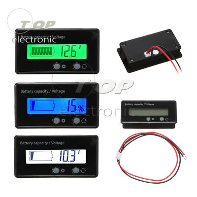 GCSUPERMARKET 12V 6-63V LCD Acid Lead Lithium Battery Capacity Indicator Digital Voltmeter