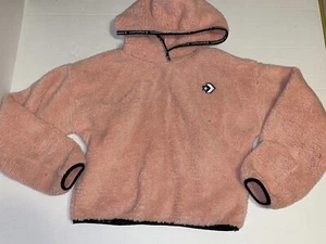CONVERSE Pink Fluffy SWEATER JACKET girls SIZE XL 14/16 PRE-OWNED - Picture 1 of 1