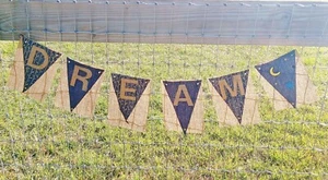 Dream Burlap Banner, Home Decor Wall Hanging, Bedroom Decoration, Fabric Bunting - Picture 1 of 4