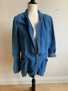 Free People women Linen jean jacket blazer sz xsmall NWOT - Picture 1 of 8