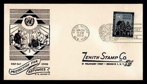 DR WHO 1953 UNITED NATIONS FDC REFUGEE PROTECTION JUNIOR III CACHET j99097