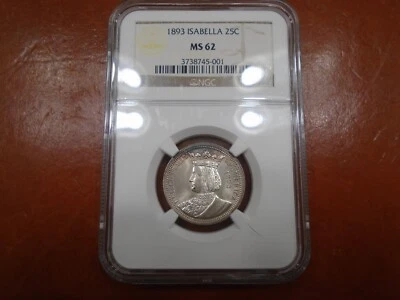 1893 Columbian Exposition Isabella Commemorative Silver Quarter NGC MS 62 - Image 1 of 2