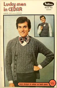 Lucky Men in Cedar - Cárdigan Chaleco y Jersey - Talla 34 a 42 Pulgadas Patones 412 M7 - Imagen 1 de 9