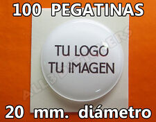 100 x Pegatinas Gota de Resina 20 mm diámetro con tu Logo / Imagen. Adhesivos