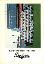 1981 Los Angeles Dodgers Police Baseball Card #NNO Team Photo/Checklist