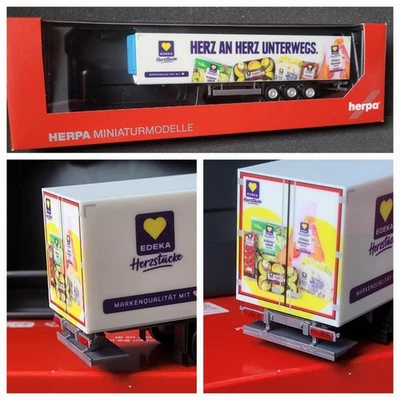 HERPA Edeka Herzstücke Kühlkoffer mit Heckladebordwand gefaltet aus 319027